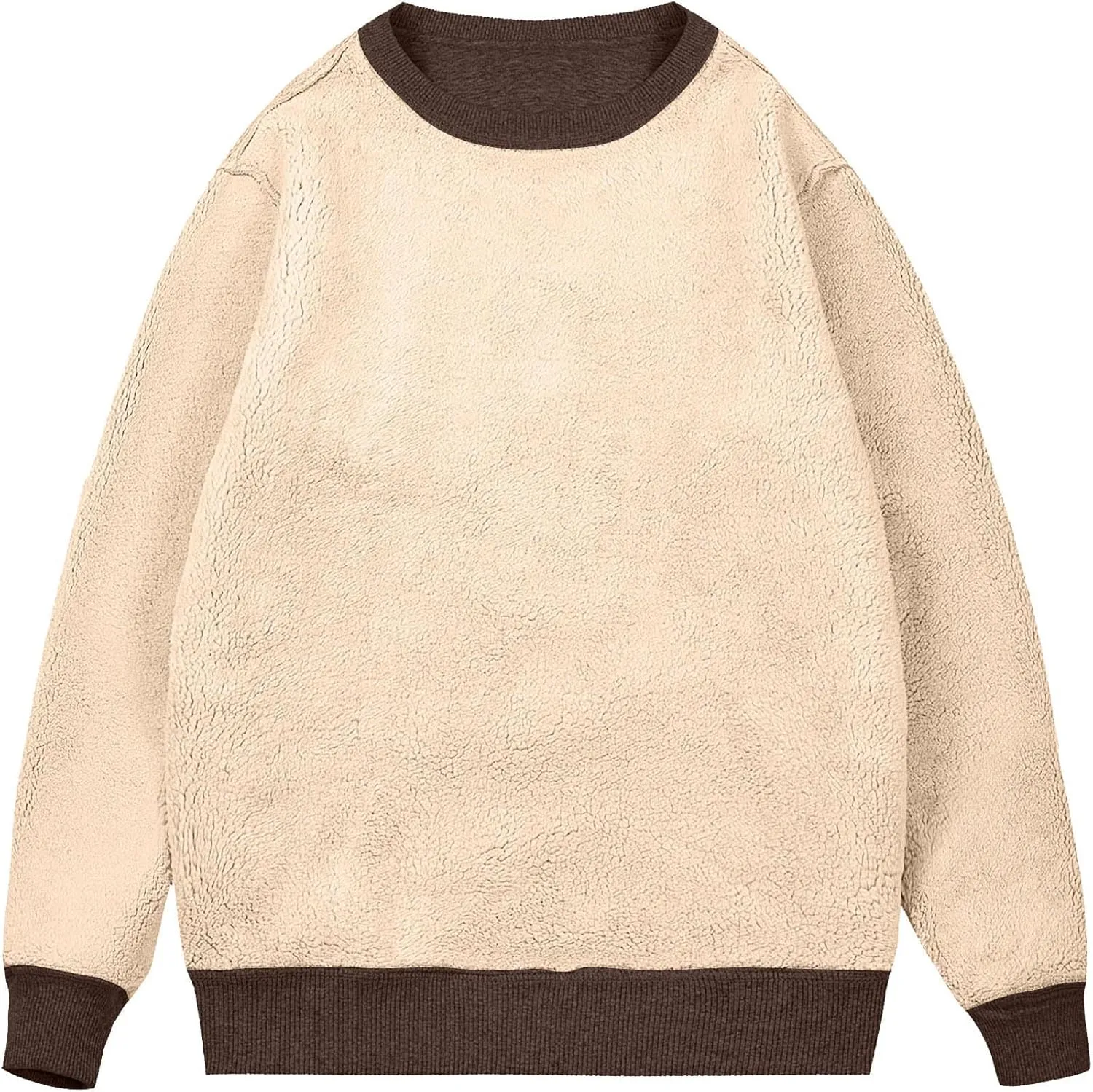 2 Pack Thermal Sherpa Lined Undershirts for Men Long Sleeve Fleece Pullover Underwear Chunky Crewneck Winter Sweater