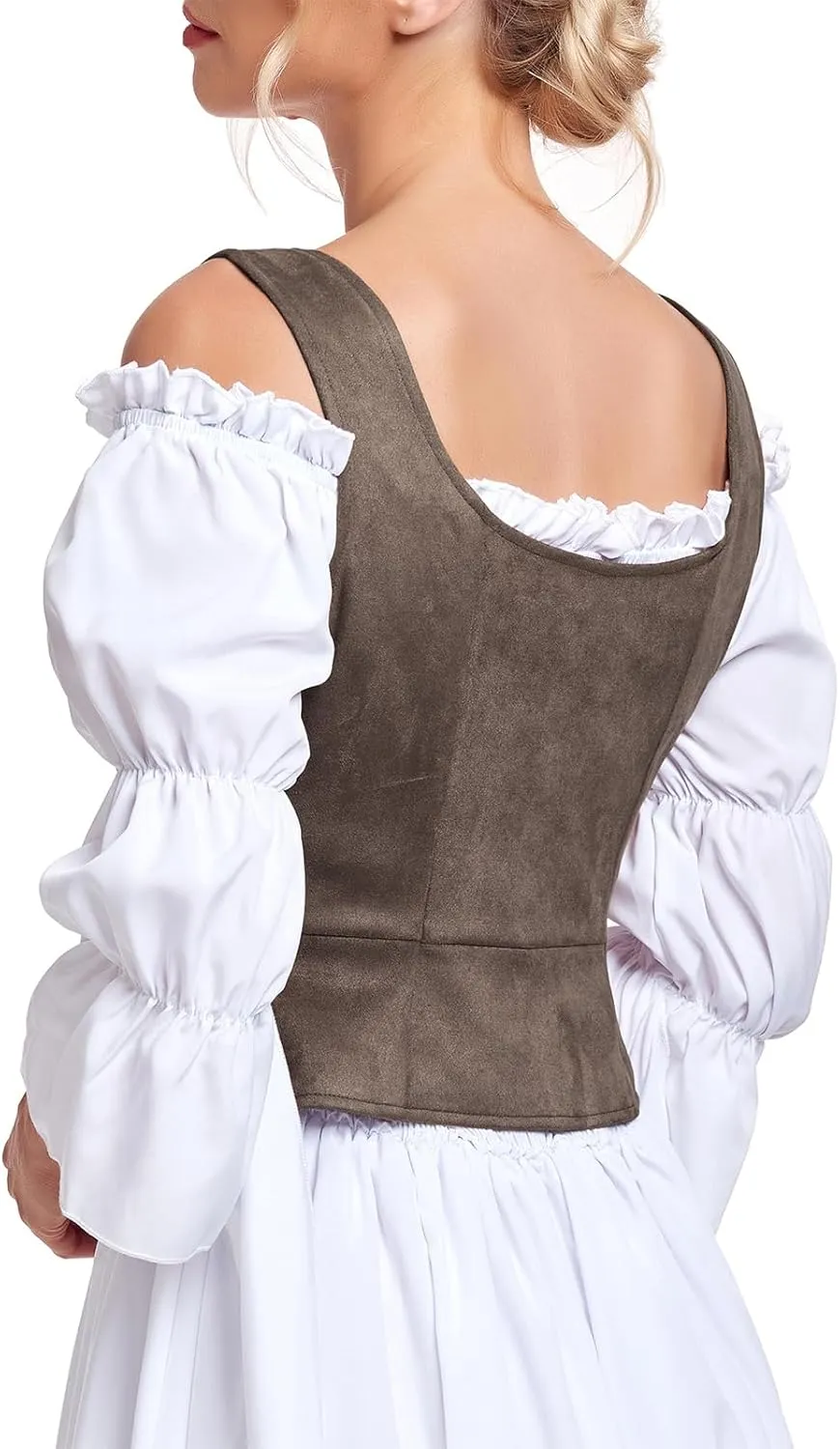 American Trends Women Pirate Renaissance Vest Cosplay Costume Waistcoat Halloween Steampunk Gothic Medieval Bodice