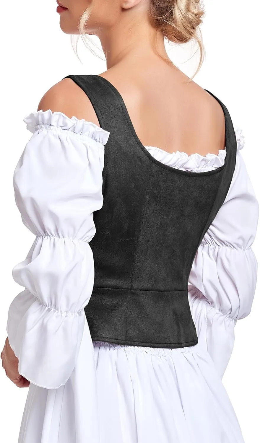 American Trends Women Pirate Renaissance Vest Cosplay Costume Waistcoat Halloween Steampunk Gothic Medieval Bodice