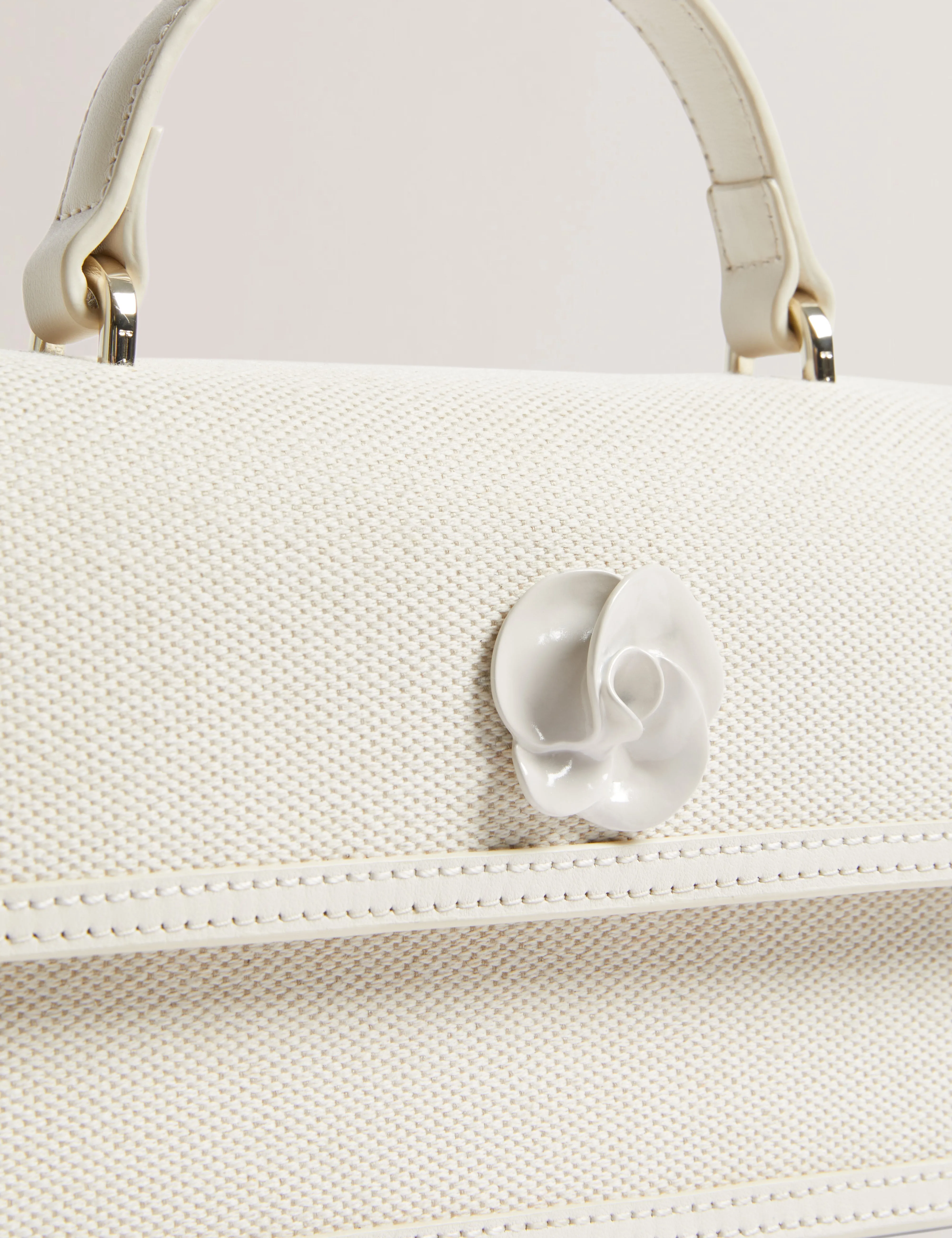 Audris Canvas Rose Hardware Elongate Ecru