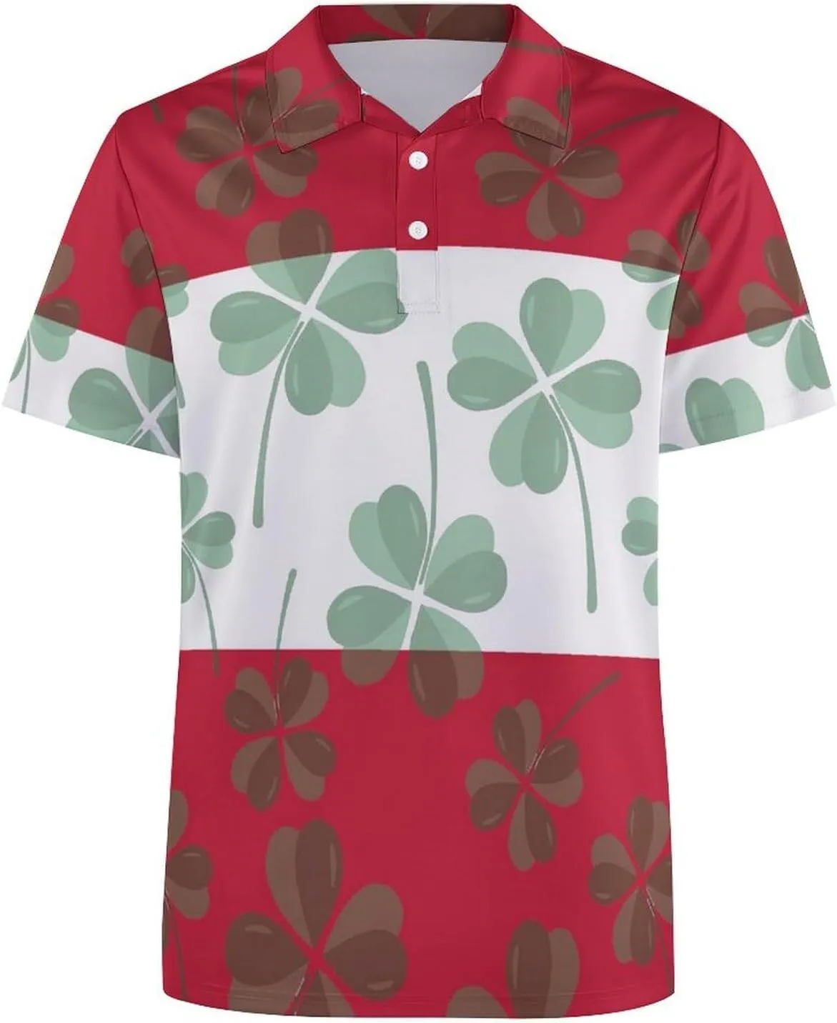 Austria Flag Four Leaf Clovers Mens Polo Shirts Quick Dry Short Sleeve T-shirts Slim Tennis Collared Tees Tops