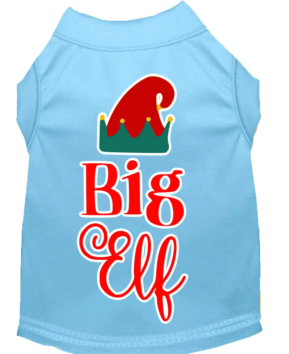 Big Elf Screen Print Dog Shirt Baby Blue Lg