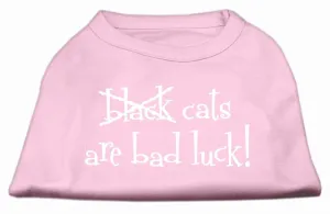 Black Cats are Bad Luck Screen Print Shirt Light Pink XS (8)