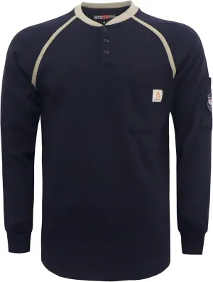 BOCOMAL FR Shirts Flame Resistant Henley Printed and Camo Two Tone 7oz Men's Fire Retardant Work Shirts