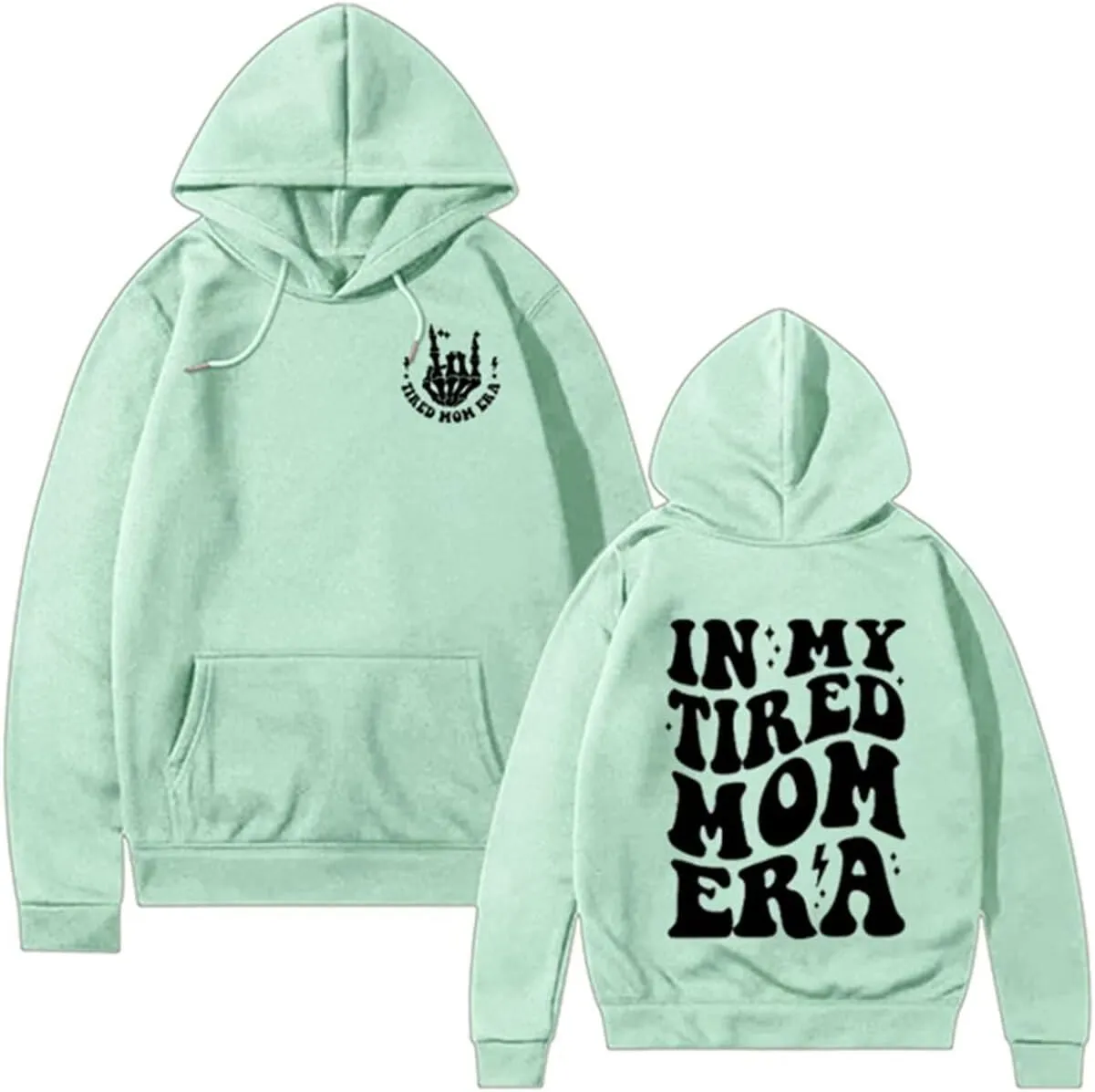 BOYRMSLGY Mama Hoodies for Women In My Tired Mom Era Sweatshirt Funny Mom Shirts Gift for Mother Casual Long Sleeve Tops
