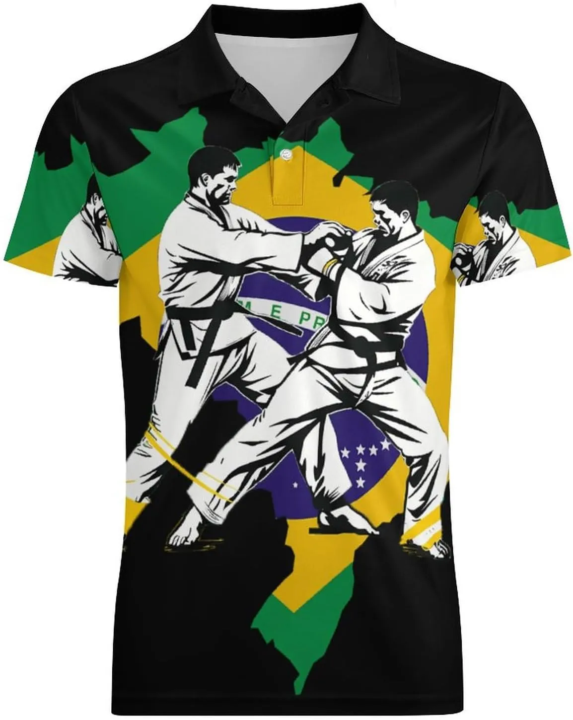 Brazilian Jiu-Jitsu Brazil Classic Polo Shirts for Men Quick Dry Short Sleeve Fit Golf Tees Casual Tops