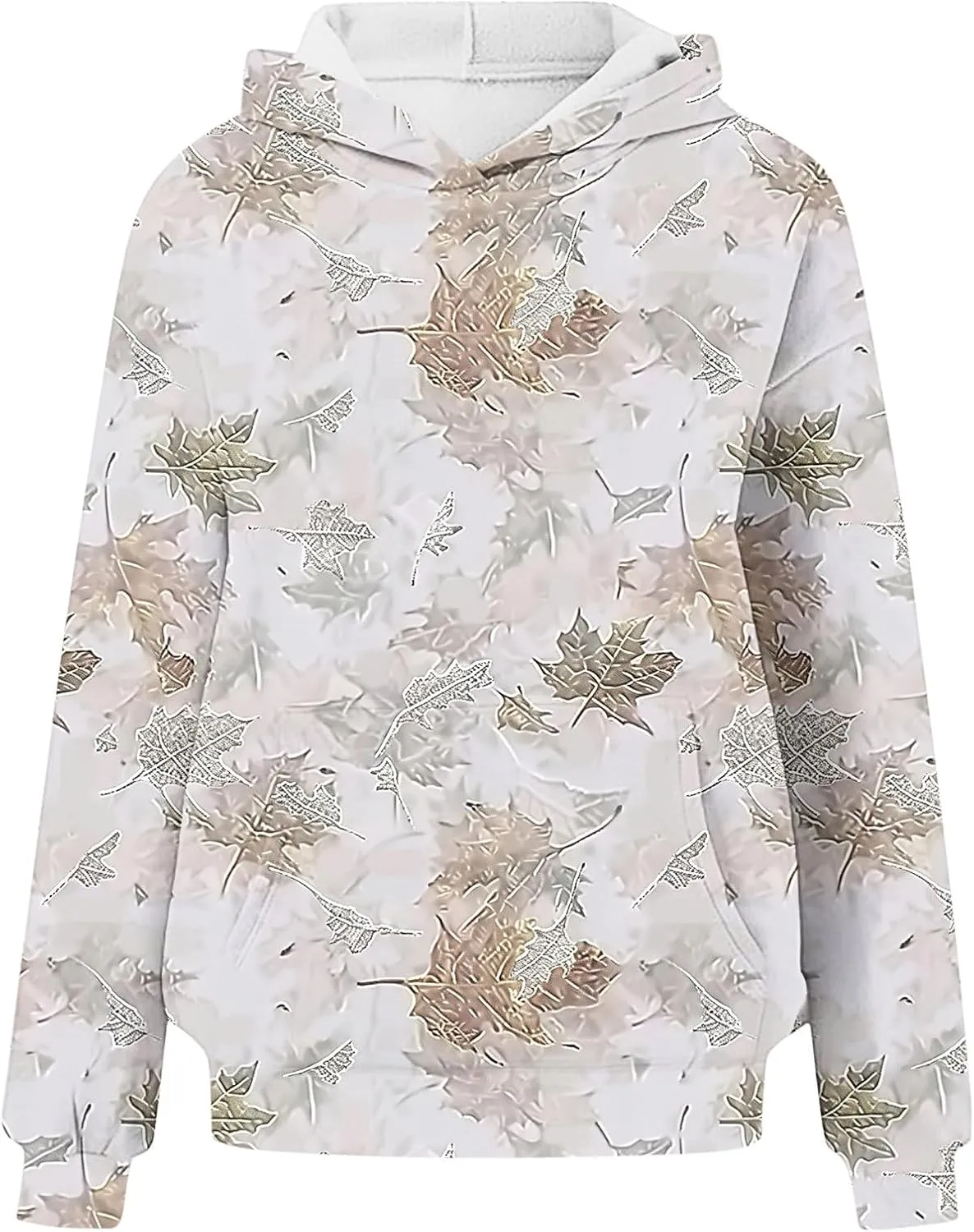 Ceboyel Womens Camo Oversized Hoodies Maple Leaf Hooded Sweatshirt Trendy Cute Hoodie Teen Girls Fashion Clothing 2024