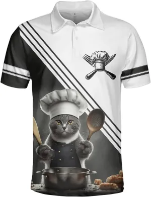 Chef Polo Shirts for Men - Chief Cook Mens Golf Shirts Short Sleeve Dry Fit Casual Tennis T-Shirt S62