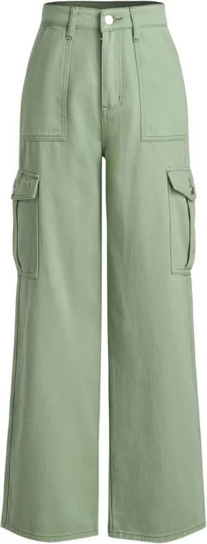 CIDER Alessia Solid Cargo Jeans