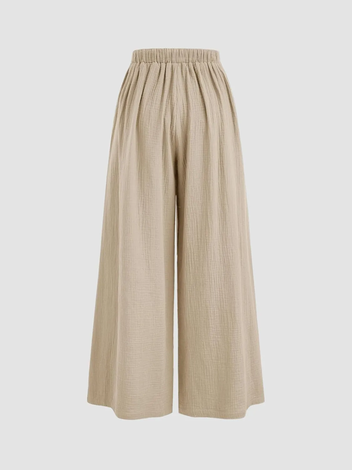 CIDER Women's High Waisted Wide Leg Pants with Pockets Drawstring Palazzo Business Casual Dress Pants Loose Trousers