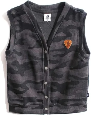 Cotton Warm Vests Unisex Padded Waistcoat Sleevless Fall Winter Warm Waistcoat Vest Coat Tops Waistcoat (Color : Black, Size : XX-Large)