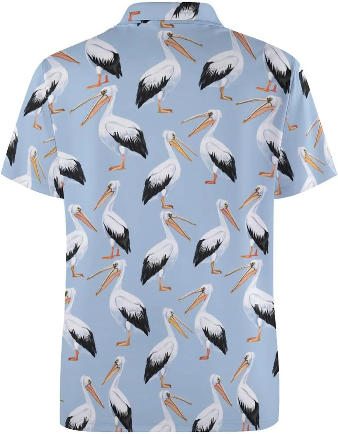 Cute Pelicans Mens Polo Shirts Quick Dry Short Sleeve Golf Slim Fit T Shirt