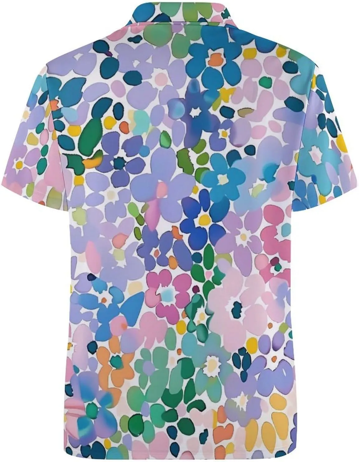 Cute Tiny Pastel Abstract Floral Mens Polo Shirts Quick Dry Short Sleeve T-shirts Slim Tennis Collared Tees Tops