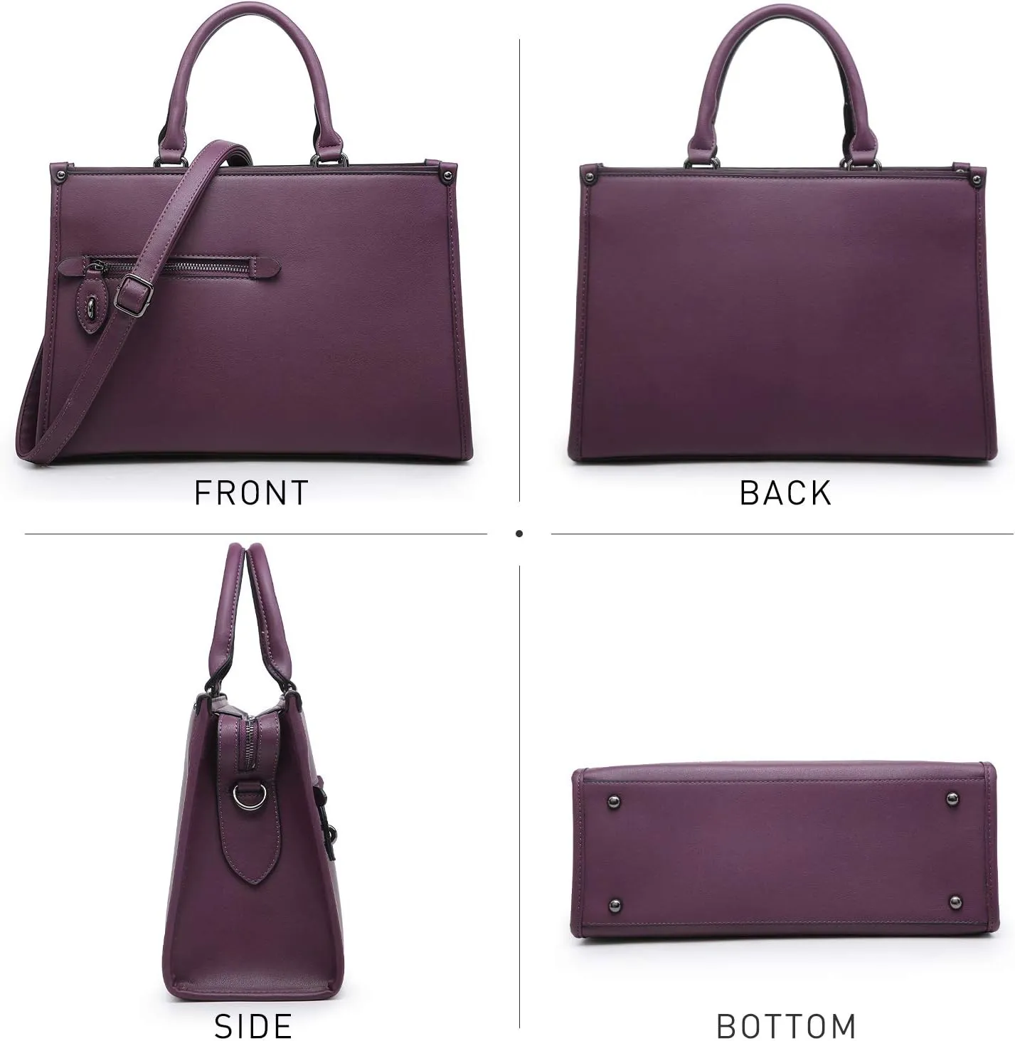 Dasein Women Purses Satchel Handbags Top Handle Bags Work Tote Shoulder Bag With Long Strap Matching Wallet
