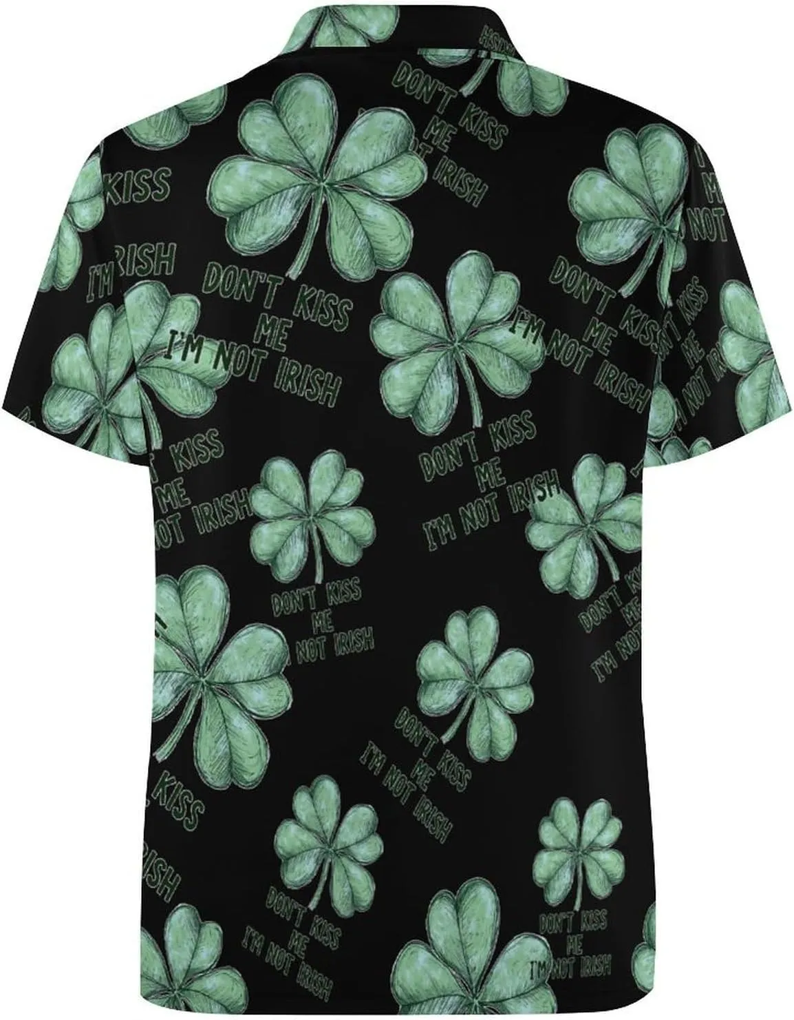 Don't Kiss Me I'm Not Irish Mens Polo Shirts Quick Dry Short Sleeve T-shirts Slim Tennis Collared Tees Tops