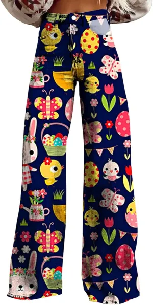 Easter Jeans Women 2025 Mid Rise Barrel Jeans for Women Wide Leg Loose Y2K Baggy Jeans Denim Pants with Pockets