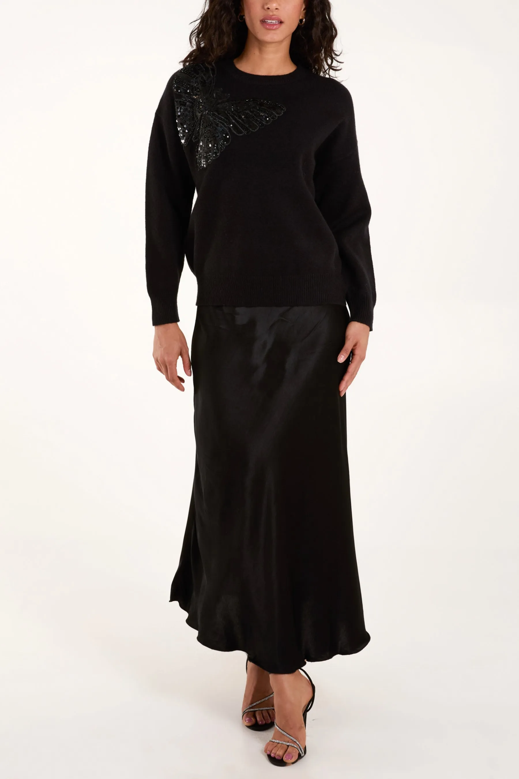 Embellished Sequin Butterfly Jumper