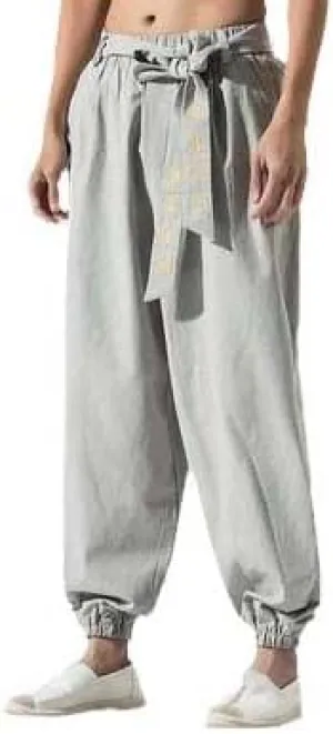 Embroidered Harem Pants, Chinese Style, Korean Men's Joggers Leggings