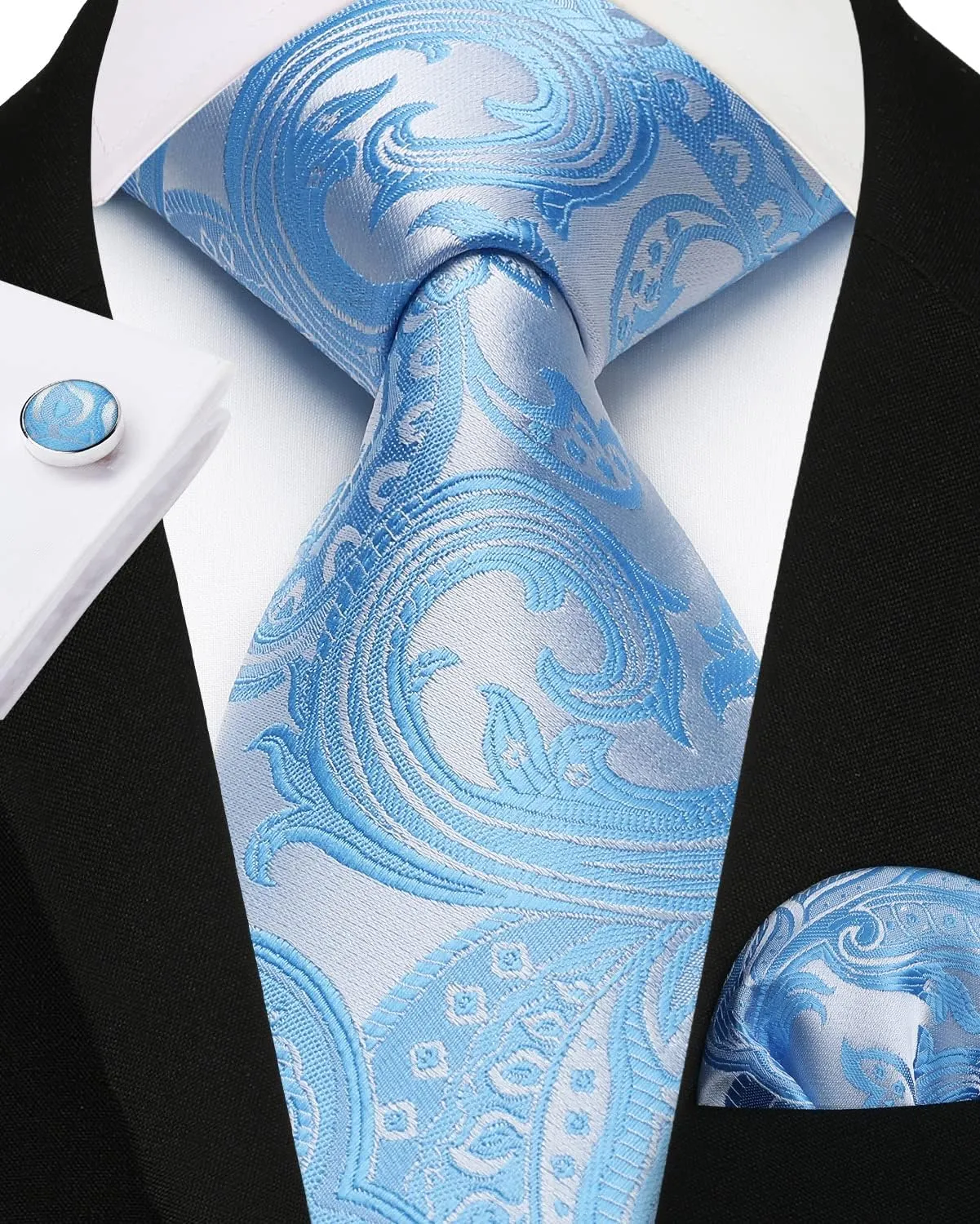 Enlision Suit Vest for Men Formal Paisley Mens Vests Dress Tie and Pocket Square Cufflinks Set Waistcoat Wedding Business