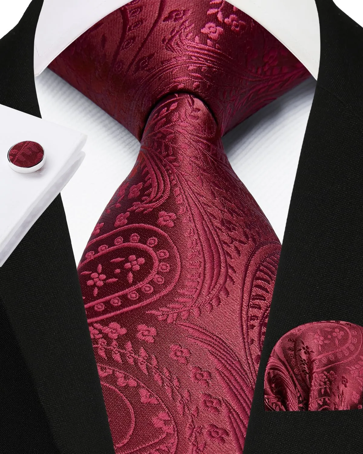 Enlision Suit Vest for Men Formal Paisley Mens Vests Dress Tie and Pocket Square Cufflinks Set Waistcoat Wedding Business