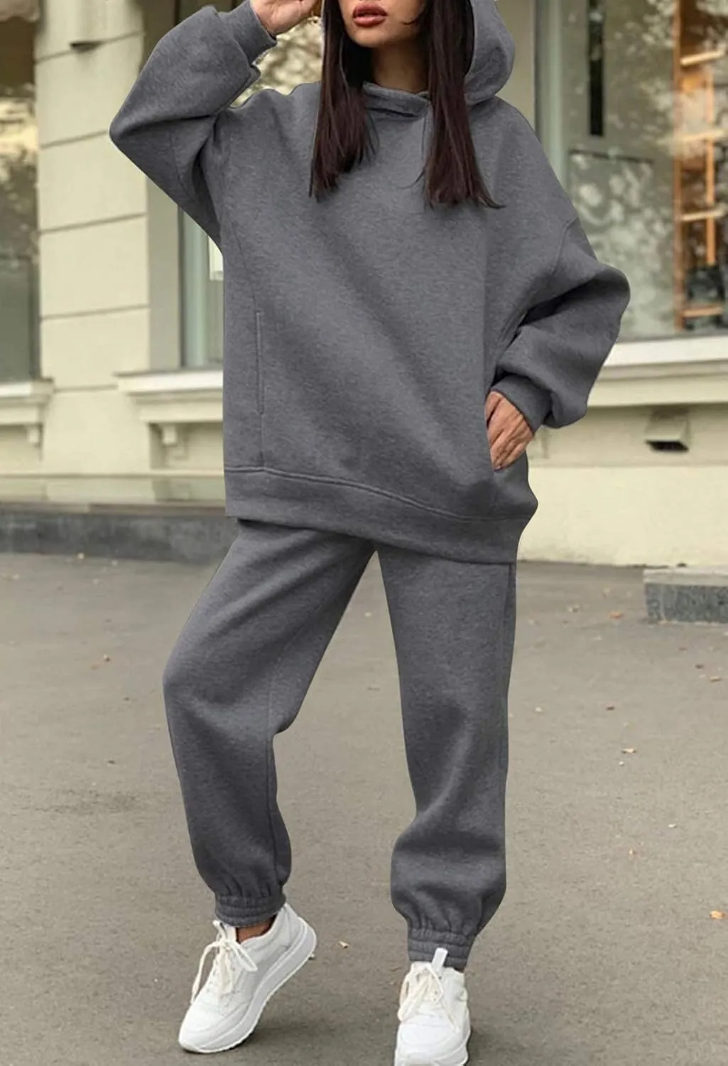 Fixmatti Women Hoodies Tracksuit Long Sleeve Sweatshirts Jogger Pant 2 Piece Outfits