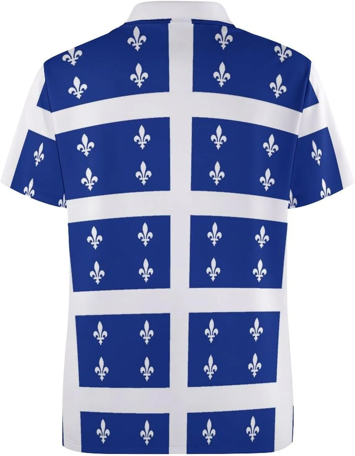 Flag of Quebec Province Canada Mens Polo Shirts Quick Dry Short Sleeve T-shirts Slim Tennis Collared Tees Tops