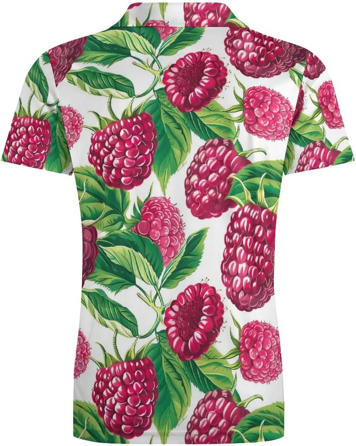 Fresh Raspberries Strawberries Classic Polo Shirts for Men Quick Dry Short Sleeve Fit Golf Tees Casual Tops