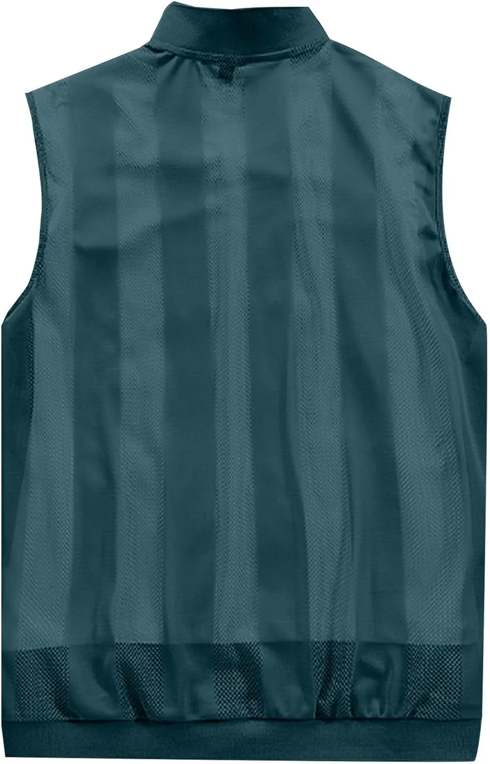 Generic Men's Summer Thin Casual Sports Standing Collar Vest Breathable Skin Mesh Fishing Vest with Pocket