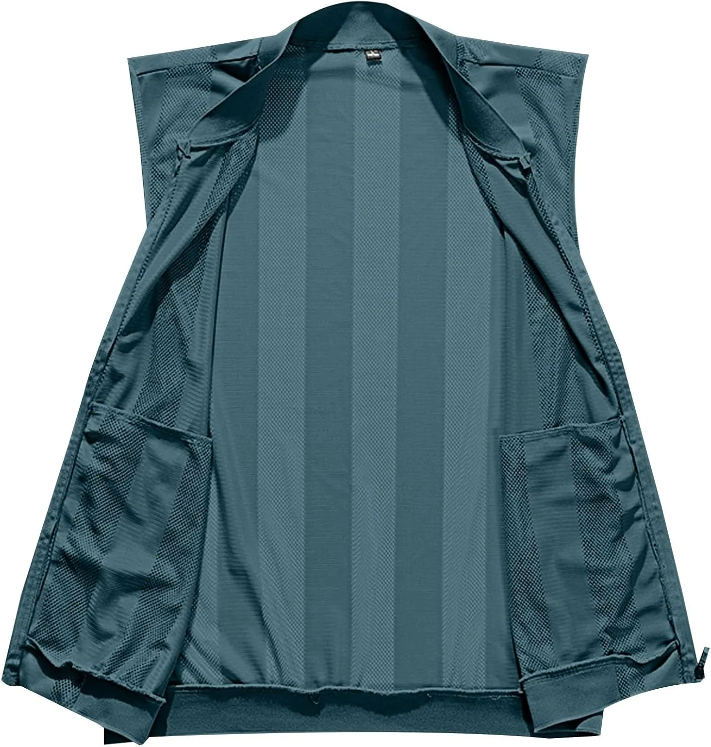 Generic Men's Summer Thin Casual Sports Standing Collar Vest Breathable Skin Mesh Fishing Vest with Pocket