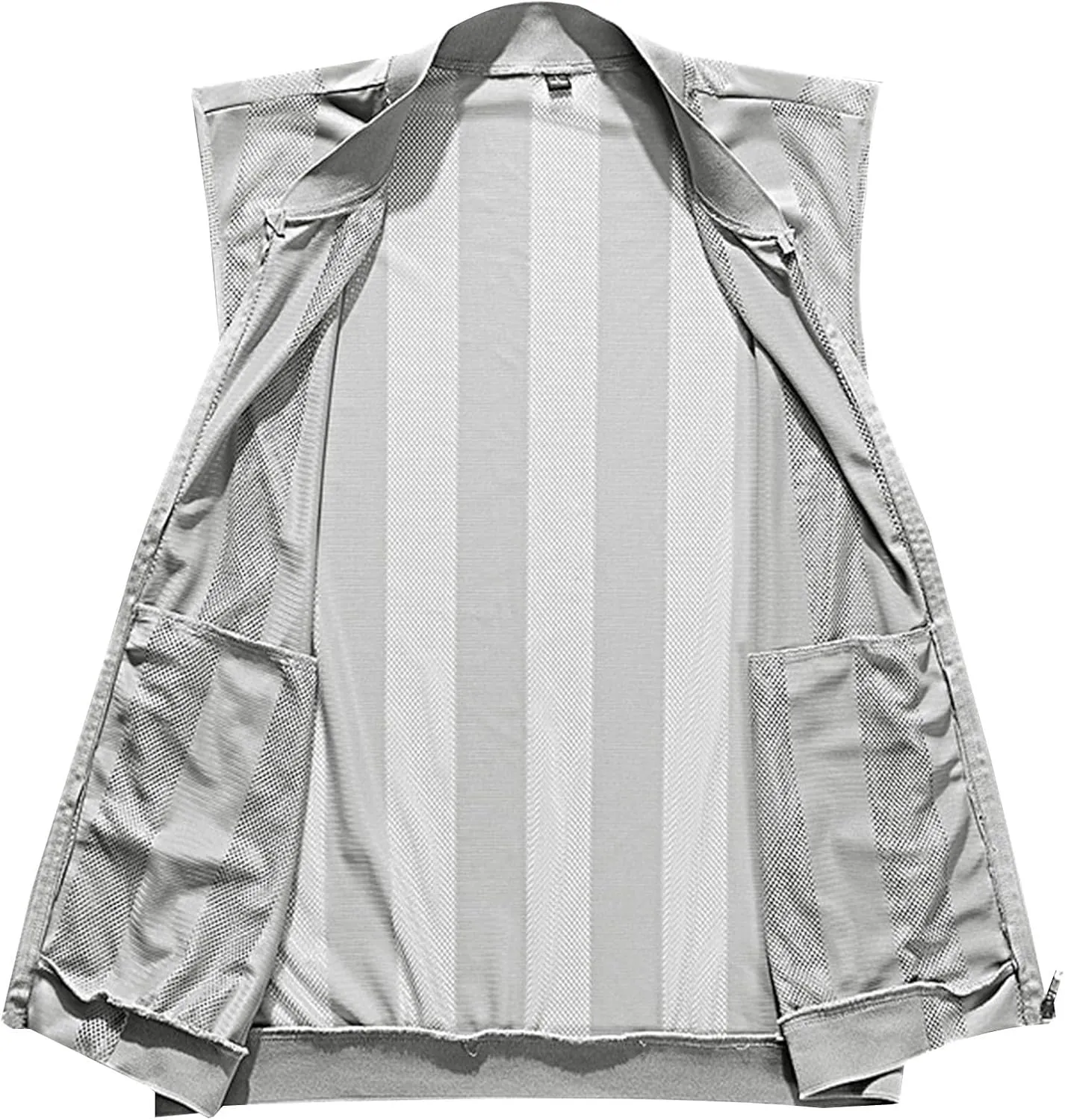 Generic Men's Summer Thin Casual Sports Standing Collar Vest Breathable Skin Mesh Fishing Vest with Pocket