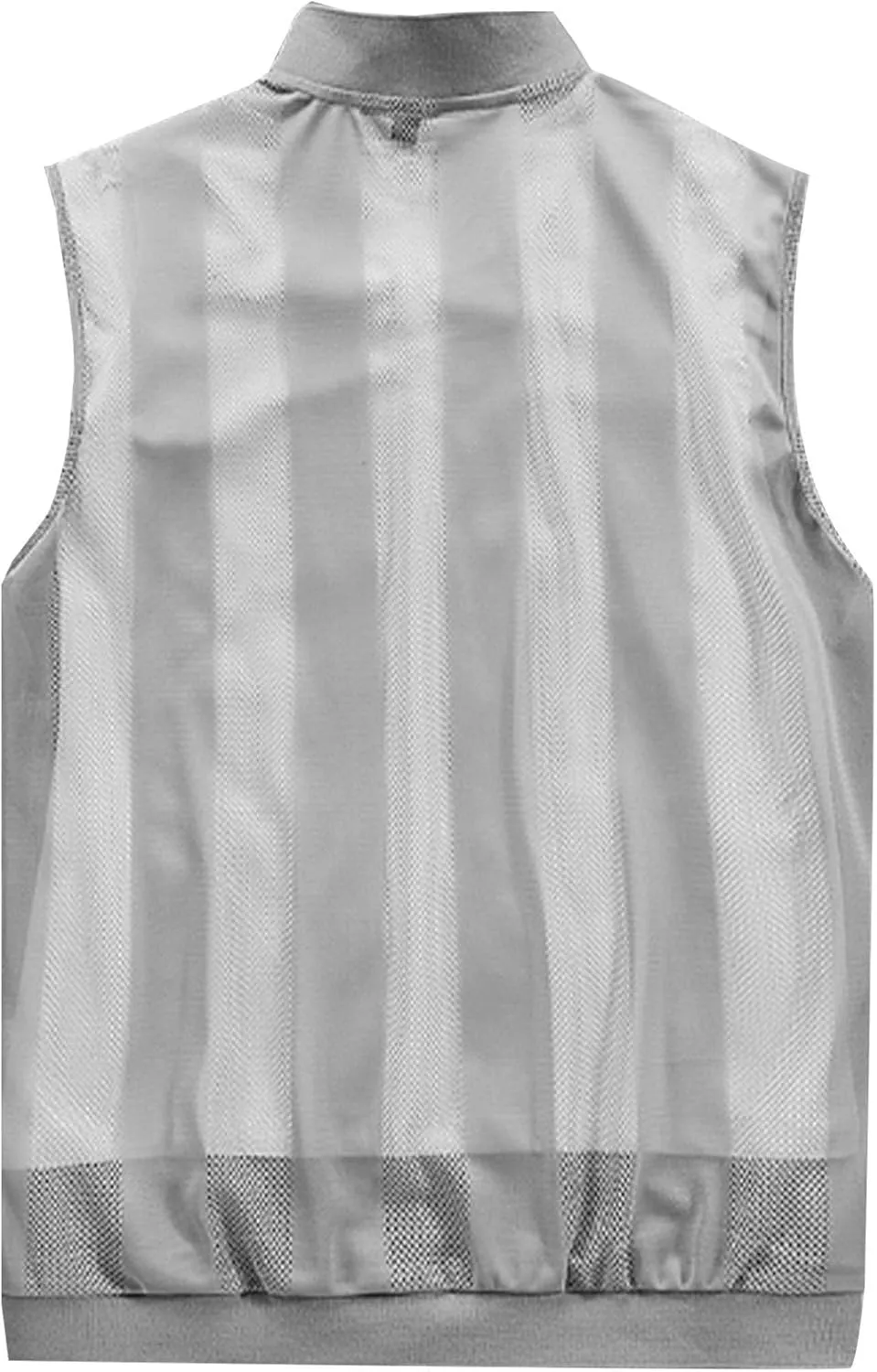 Generic Men's Summer Thin Casual Sports Standing Collar Vest Breathable Skin Mesh Fishing Vest with Pocket