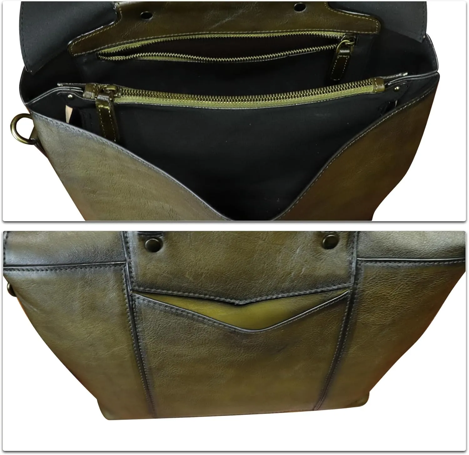 Genuine Leather Satchel for Women Hand Painted Handbag Top Handle Bags Handmade Purse Crossbody Tote Bag Purse