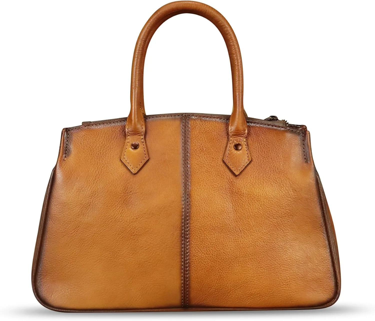 Genuine Leather Satchel for Women Hand Painted Leather Handbag Top Handle Bags Handmade Crossbody Purse Work Tote