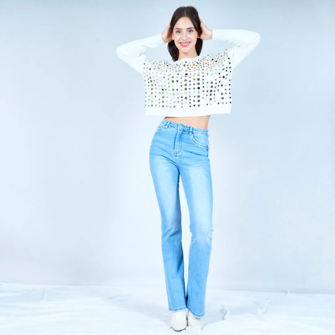 Geometric sequin embellished sweater wholesale