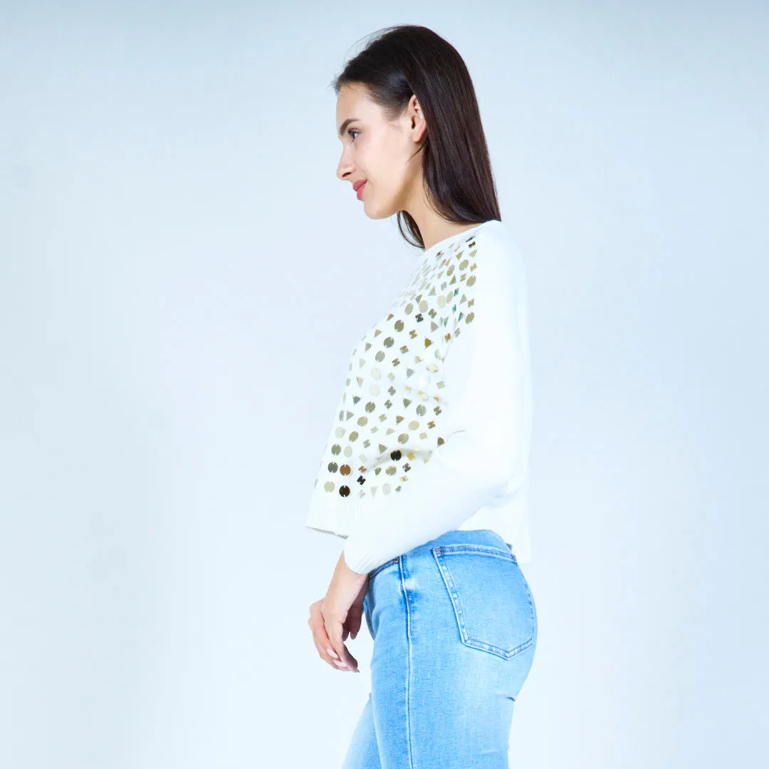 Geometric sequin embellished sweater wholesale