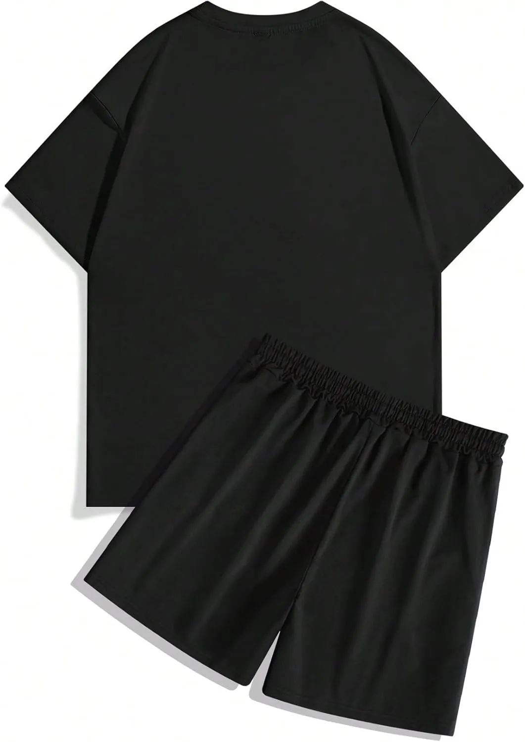 GORGLITTER Men's Vacation Summer Outfits Grunge Tee Shirt and Graphic Shorts Set Drippy Clothes