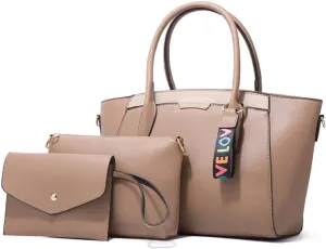 Handbags for Women Top-Handle Bags Tote Satchel Crossbody Bags 3pcs Purse Set