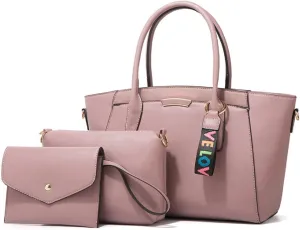 Handbags for Women Top-Handle Bags Tote Satchel Crossbody Bags 3pcs Purse Set