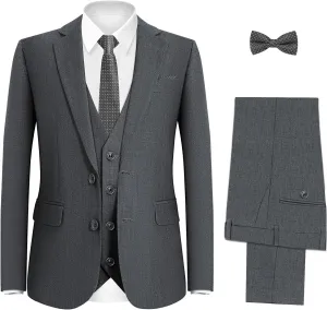 Happy Dolphin Boys Suit Set Modern Fit Kids Suits Adjustable Waist Boys Wedding Outfit for Boy Communion Suits for Boys