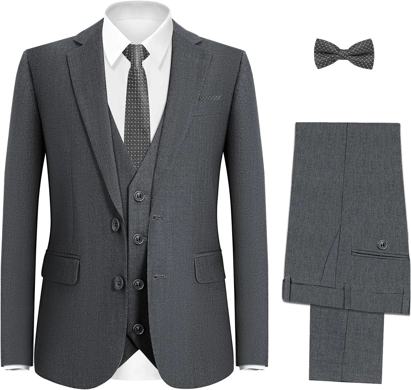 Happy Dolphin Boys Suit Set Modern Fit Kids Suits Adjustable Waist Boys Wedding Outfit for Boy Communion Suits for Boys