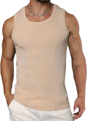 HNVAVQ Men's Tank Tops Workout Sleeveless T-Shirts Athletic Gym Training Shirts Quick Dry Vest