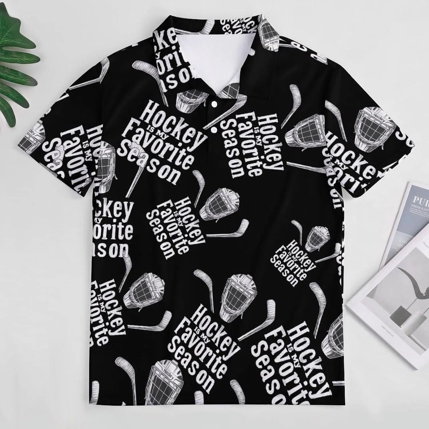 Hockey Is My Favorite Season Mens Polo Shirts Quick Dry Short Sleeve T-shirts Slim Tennis Collared Tees Tops