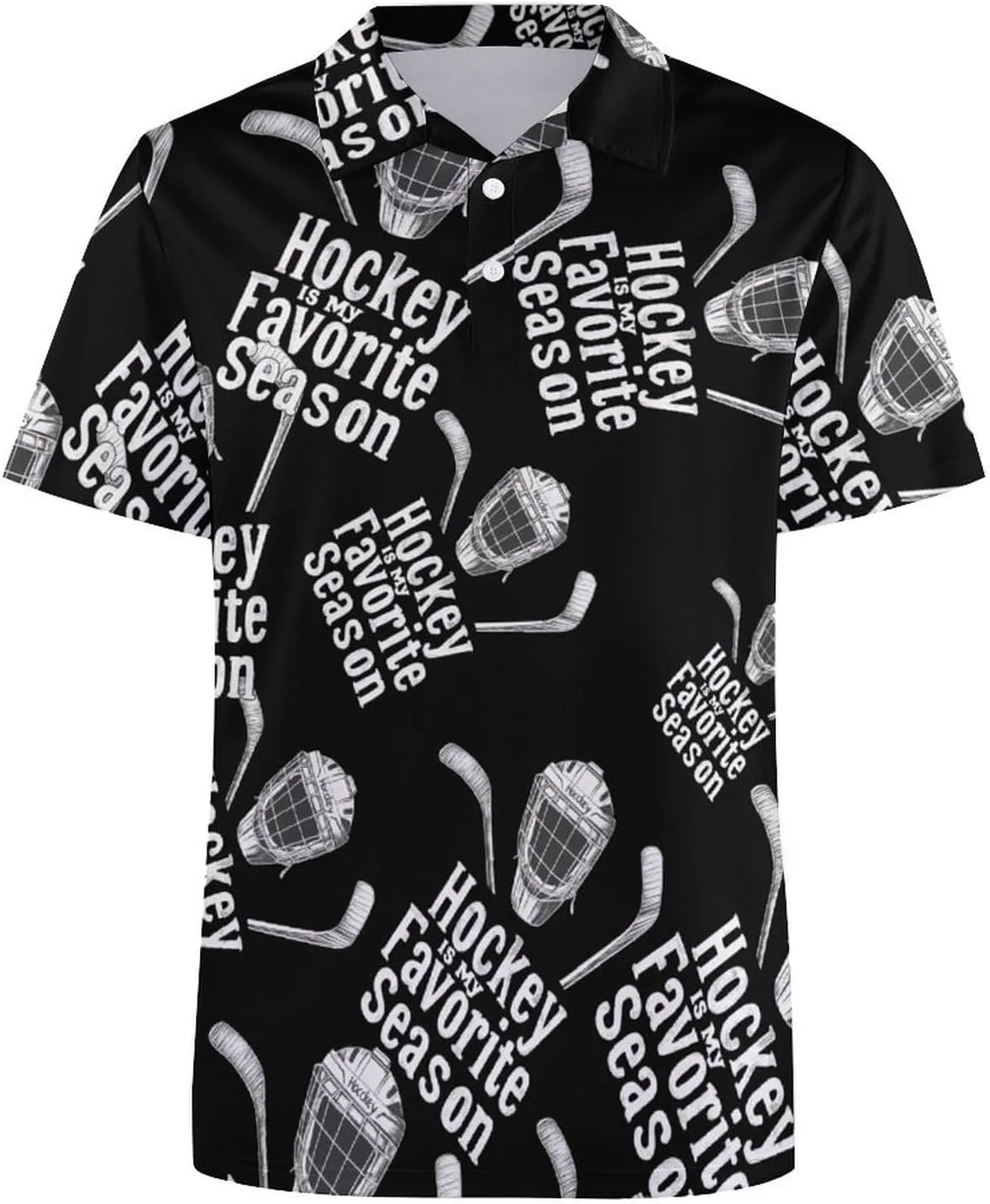 Hockey Is My Favorite Season Mens Polo Shirts Quick Dry Short Sleeve T-shirts Slim Tennis Collared Tees Tops