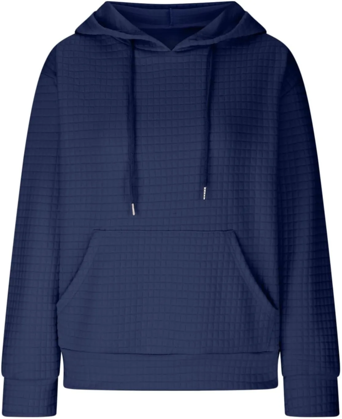 Hoodies for Women Casual Long Sleeve Waffle Sweatshirt Loose Drop Shoulder Pullover with Pocket Trendy Y2k Hoodie