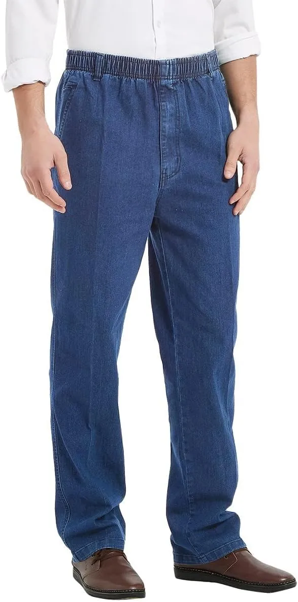 IDEALSANXUN Mens Elastic Waist Jeans