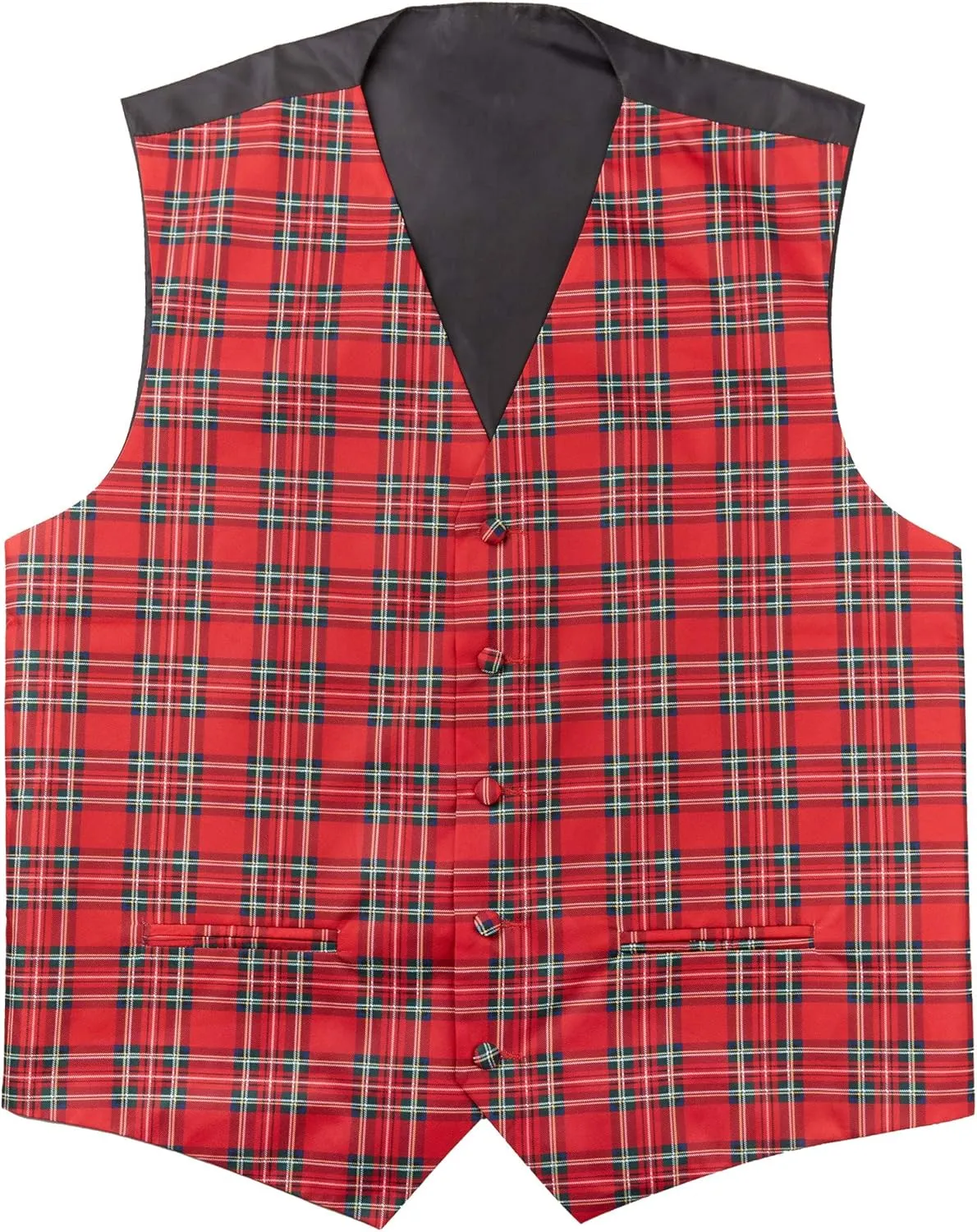Jacob Alexander Red Christmas Plaid Men's Vest