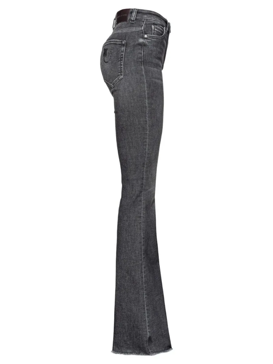 Jeans Flora Flare-Fit in Denim Vintage Grigio
