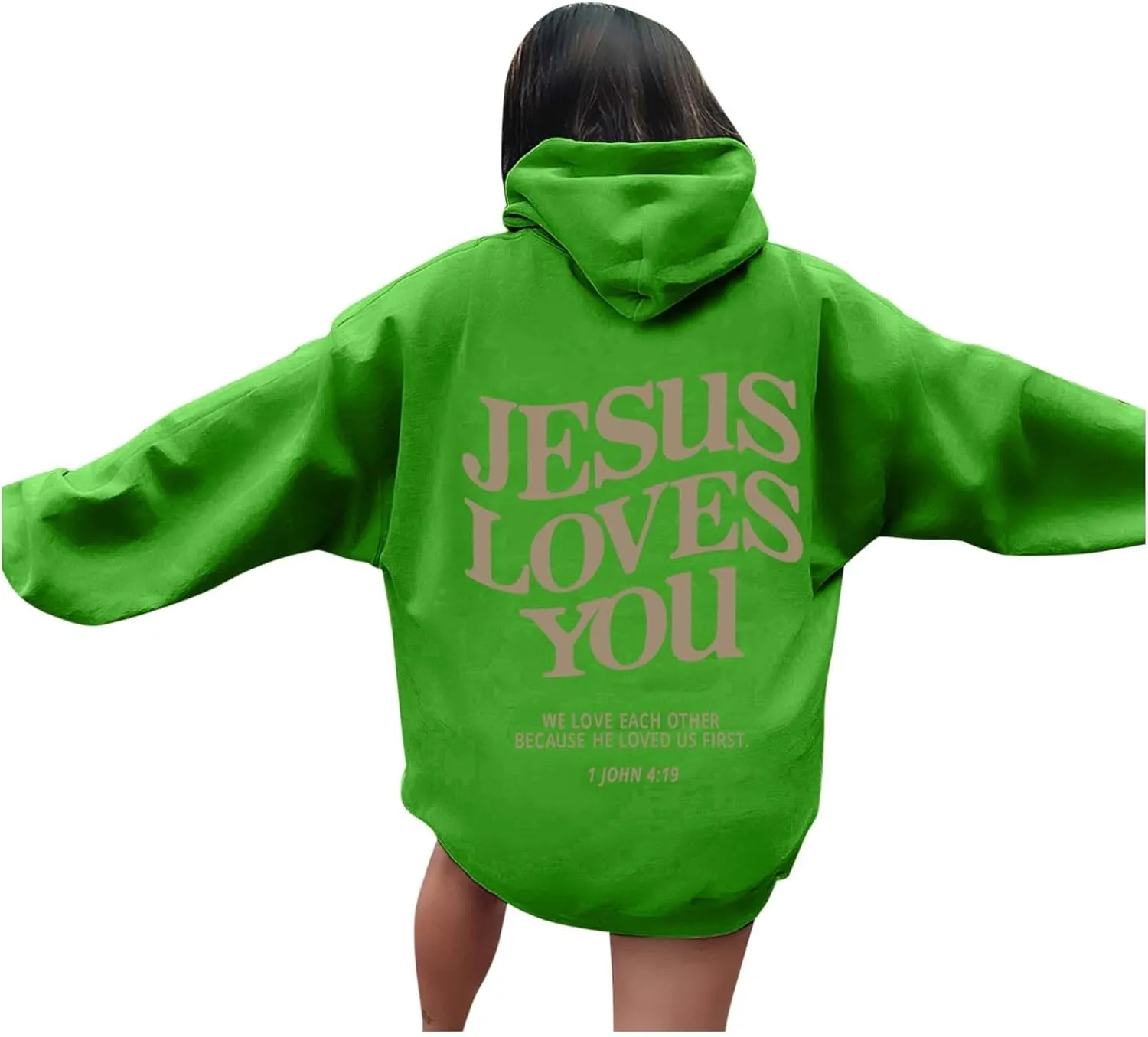 Jesus Loves You Hoodie Sweatshirt Jesus Christian Gifts Hooded Pullover Tops Streetwear Gift Y2K Clothes for Women Men
