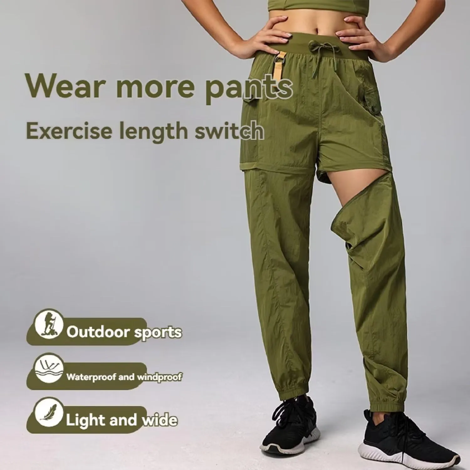 JOMLUN Womens Hiking Pants Outdoor Convertible Zip Off Shorts Quick Dry Lightweight Fishing Travel Safari Cargo Pants