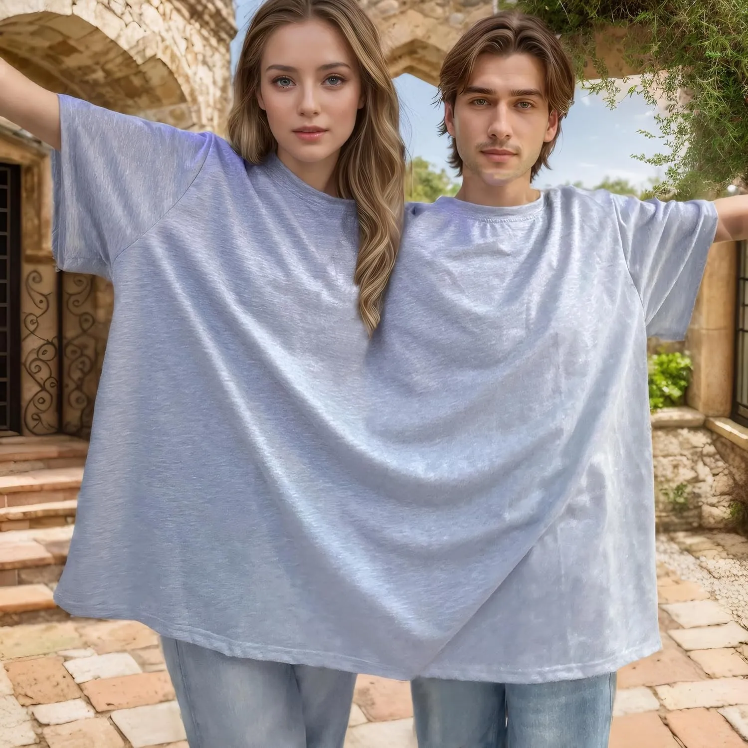 Jongdari Couple Shirts, Two Person Intimate Funny Matching Shirts for Couples Him and Her